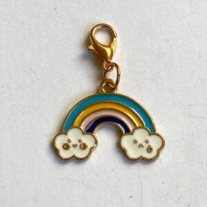 Gold plated rainbow connector or charm pendant